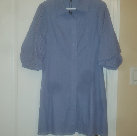 DYNAMITE blue collard dress SIZE MEDIUM - Picture 3 of 11
